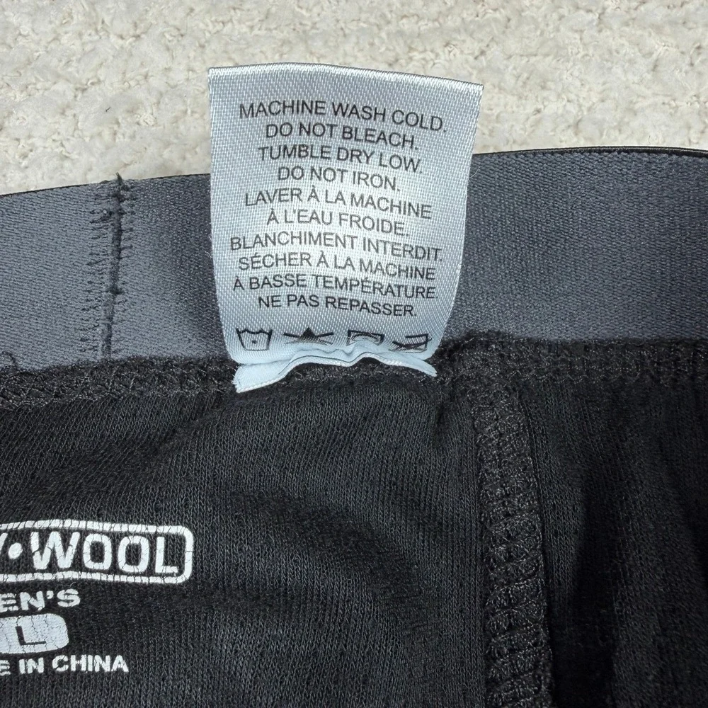 Omniwool Lot of 3 Mens Large Black Merino Wool‎ Blend Thermal Base Layer